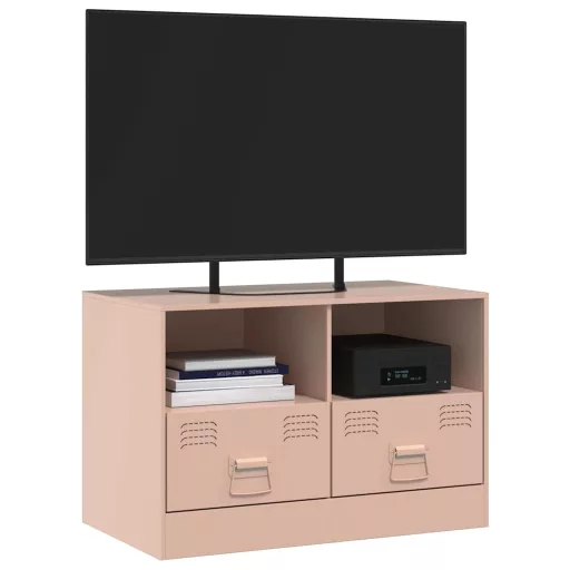 Rózsaszín acél TV-szekrény 67 x 39 x 44 cm