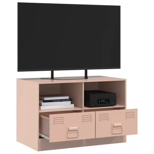 Rózsaszín acél TV-szekrény 67 x 39 x 44 cm
