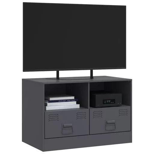 Antracitszürke acél TV-szekrény 67 x 39 x 44 cm