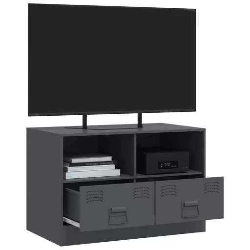 Antracitszürke acél TV-szekrény 67 x 39 x 44 cm