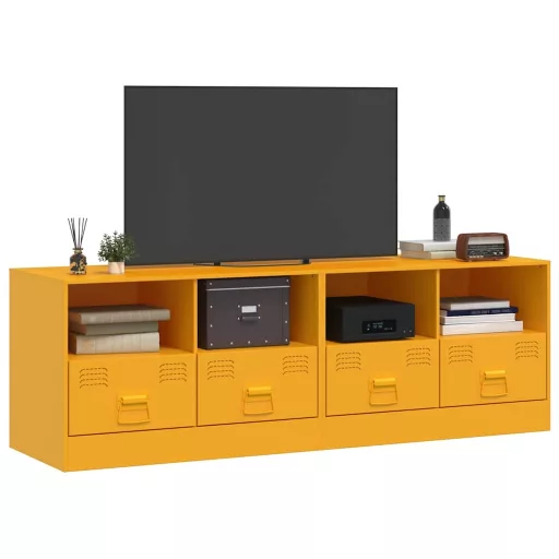 2 db mustársárga acél TV-szekrény 67 x 39 x 44 cm