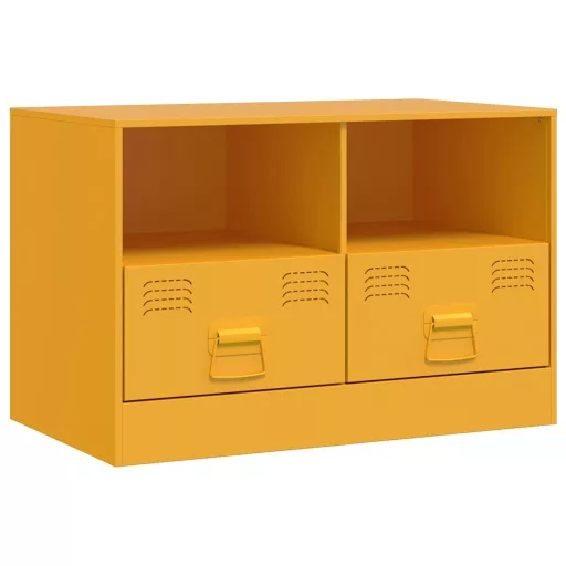 2 db mustársárga acél TV-szekrény 67 x 39 x 44 cm