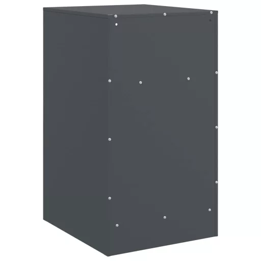 2 db antracitszürke acél éjjeliszekrény 34,5x39x62 cm