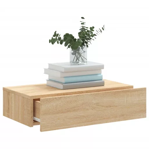 Sonoma tölgyszínű TV-szekrény LED-lámpákkal 60x35x15,5 cm