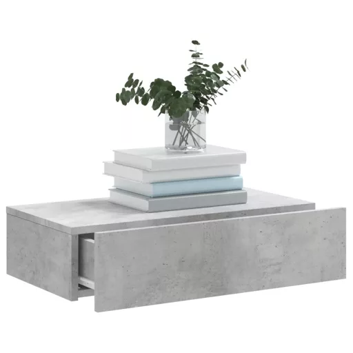 Betonszürke TV-szekrény LED-lámpákkal 60x35x15,5 cm