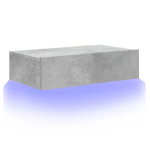 Betonszürke TV-szekrény LED-lámpákkal 60x35x15,5 cm