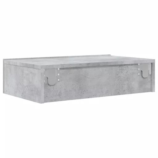 Betonszürke TV-szekrény LED-lámpákkal 60x35x15,5 cm