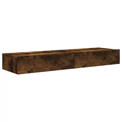 2 db füstös tölgy színű TV-szekrény LED fénnyel 60x35x15,5 cm