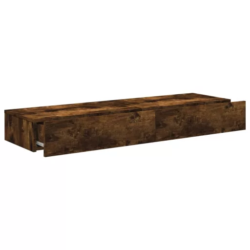 2 db füstös tölgy színű TV-szekrény LED fénnyel 60x35x15,5 cm