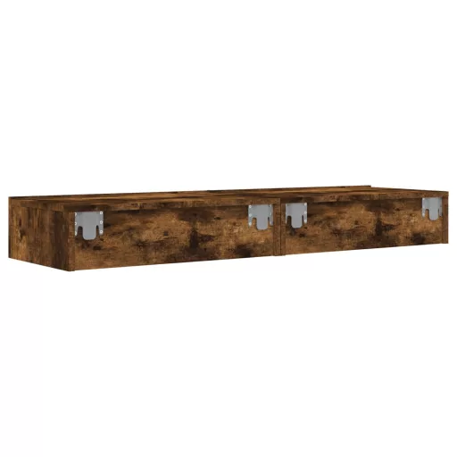 2 db füstös tölgy színű TV-szekrény LED fénnyel 60x35x15,5 cm