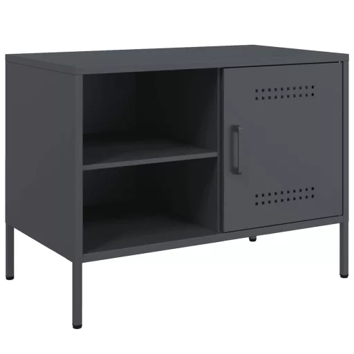 Antracitszürke acél TV-szekrény 68 x 39 x 50,5 cm