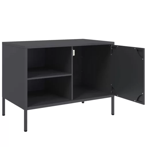 Antracitszürke acél TV-szekrény 68 x 39 x 50,5 cm