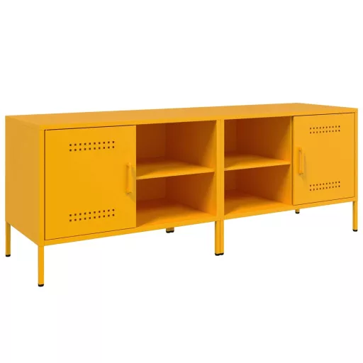 2 db mustársárga acél TV-szekrény 68 x 39 x 50,5 cm