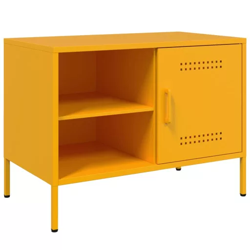 2 db mustársárga acél TV-szekrény 68 x 39 x 50,5 cm