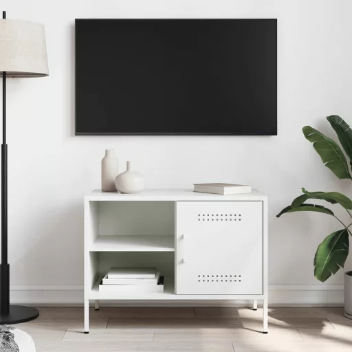 Fehér acél TV-szekrény 68 x 39 x 50,5 cm