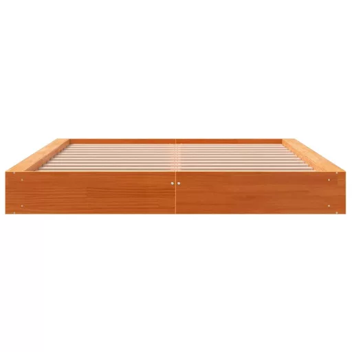 Viaszbarna tömör fenyőfa ágy matrac nélkül 160 x 200 cm