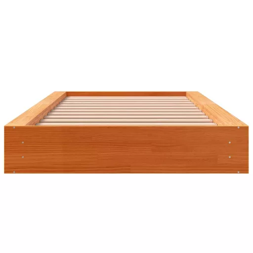 Viaszbarna tömör fenyőfa ágy matrac nélkül 100 x 200 cm