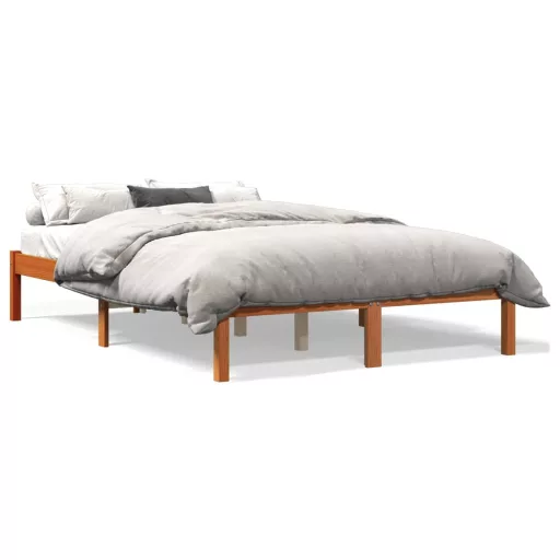 Viaszbarna tömör fenyőfa ágy matrac nélkül 120 x 190 cm