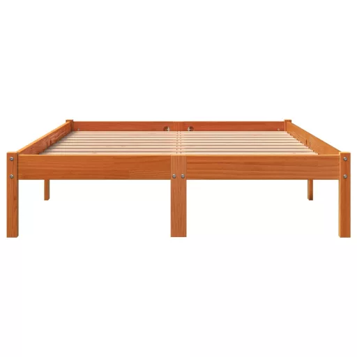 Viaszbarna tömör fenyőfa ágy matrac nélkül 120 x 190 cm