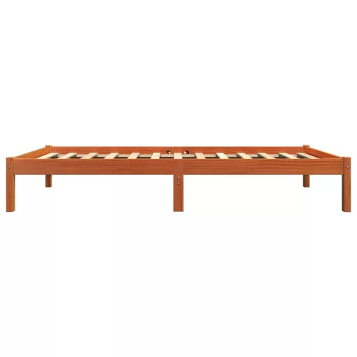 Viaszbarna tömör fenyőfa ágy matrac nélkül 90 x 200 cm
