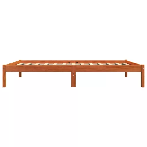 Viaszbarna tömör fenyőfa ágy matrac nélkül 100 x 200 cm