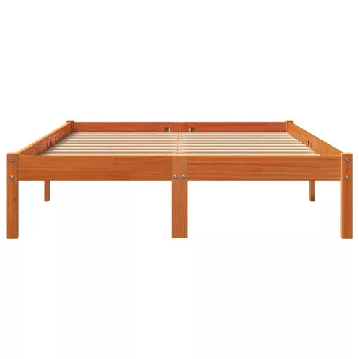 Viaszbarna tömör fenyőfa ágy matrac nélkül 140 x 200 cm