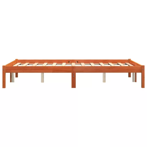 Viaszbarna tömör fenyőfa ágy matrac nélkül 140 x 200 cm