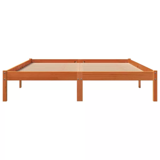 Viaszbarna tömör fenyőfa ágy matrac nélkül 150 x 200 cm
