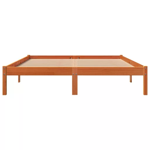Viaszbarna tömör fenyőfa ágy matrac nélkül 160 x 200 cm
