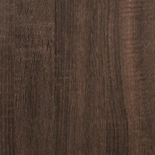 Barna tölgyszínű szerelt fa és fém ágykeret 140x190 cm