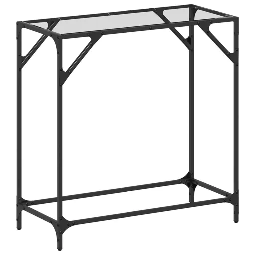 Acél tálalóasztal átlátszó üveglappal 80 x 35 x 81 cm