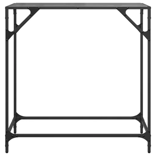 Acél tálalóasztal fekete üveglappal 80 x 35 x 81 cm