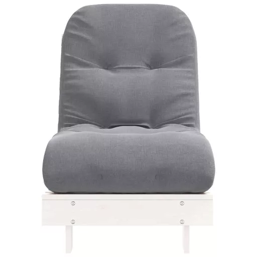 Fehér tömör fenyőfa futon kanapéágy matraccal 60 x 206 x 11 cm
