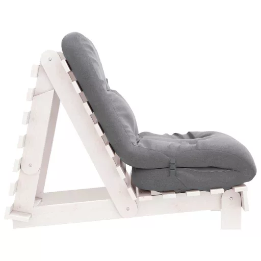 Fehér tömör fenyőfa futon kanapéágy matraccal 60 x 206 x 11 cm