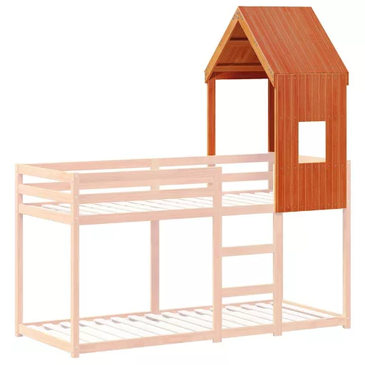 Viaszbarna tömör fenyőfa gyerekágytető 60 x 89 x 134,5 cm
