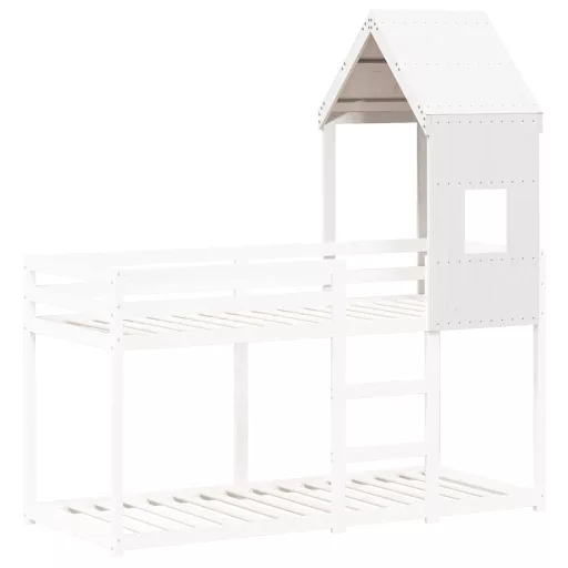 Fehér tömör fenyőfa gyerekágytető 60 x 99 x 139,5 cm