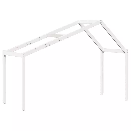 Fehér tömör fenyőfa gyerekágytető 213 x 95,5 x 144,5 cm