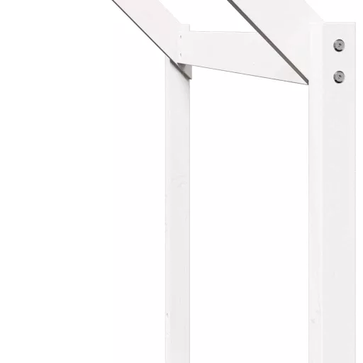 Fehér tömör fenyőfa gyerekágytető 213 x 95,5 x 144,5 cm