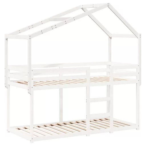 Fehér tömör fenyőfa gyerekágytető 213 x 85,5 x 144,5 cm