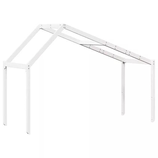Fehér tömör fenyőfa gyerekágytető 203 x 95,5 x 142 cm