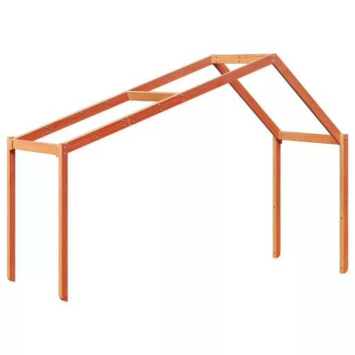 Viaszbarna tömör fenyőfa gyerekágytető 203 x 95,5 x 142 cm
