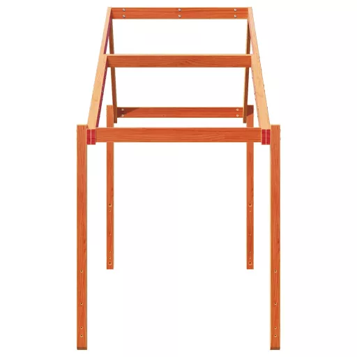 Viaszbarna tömör fenyőfa gyerekágytető 203 x 95,5 x 142 cm