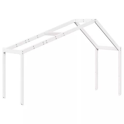 Fehér tömör fenyőfa gyerekágytető 203 x 80,5 x 142 cm