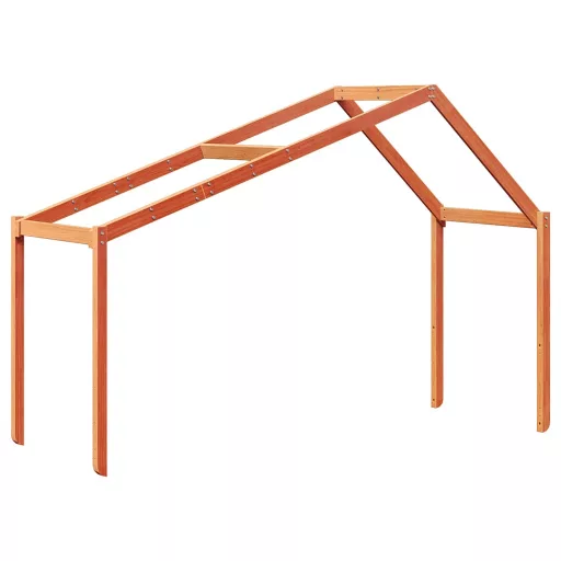 Viaszbarna tömör fenyőfa gyerekágytető 203 x 80,5 x 142 cm