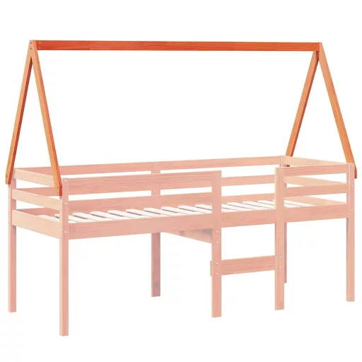 Viaszbarna tömör fenyőfa gyerekágytető 209 x 95,5 x 88 cm