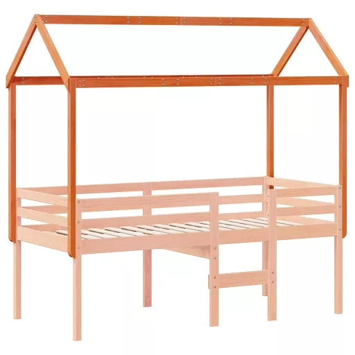 Viaszbarna tömör fenyőfa gyerekágytető 207 x 80,5 x 151,5 cm