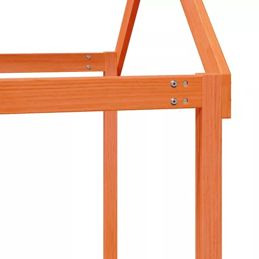 Viaszbarna tömör fenyőfa gyerekágytető 207 x 80,5 x 151,5 cm