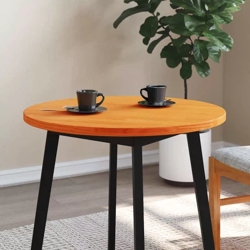 Viaszbarna tömör fenyőfa kerek asztallap Ø70 x 2,5 cm