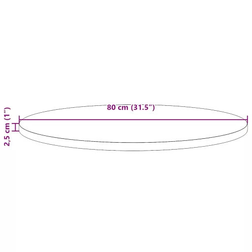 Viaszbarna tömör fenyőfa kerek asztallap Ø80 x 2,5 cm