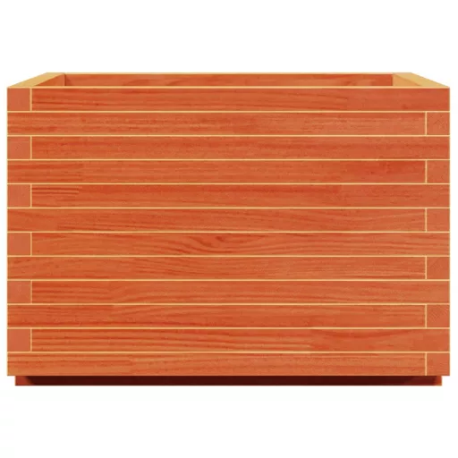 Viaszbarna tömör fenyőfa kerti virágláda 70 x 70 x 49,5 cm